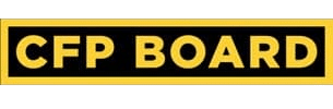CFP Board logo with bold yellow text on a black background, indicating certified financial planner designation authority.