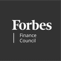 Forbes Finance Council logo on a dark background, representing financial expertise and leadership community.