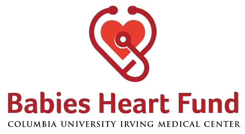 Babies Heart Fund logo with heart and stethoscope at Columbia University Irving Medical Center.