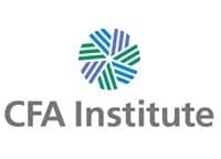 Logo of CFA Institute featuring a geometric design in green and blue, with the text CFA Institute below it.