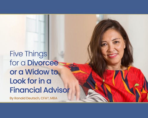 Woman with financial advisor article headline overlay
