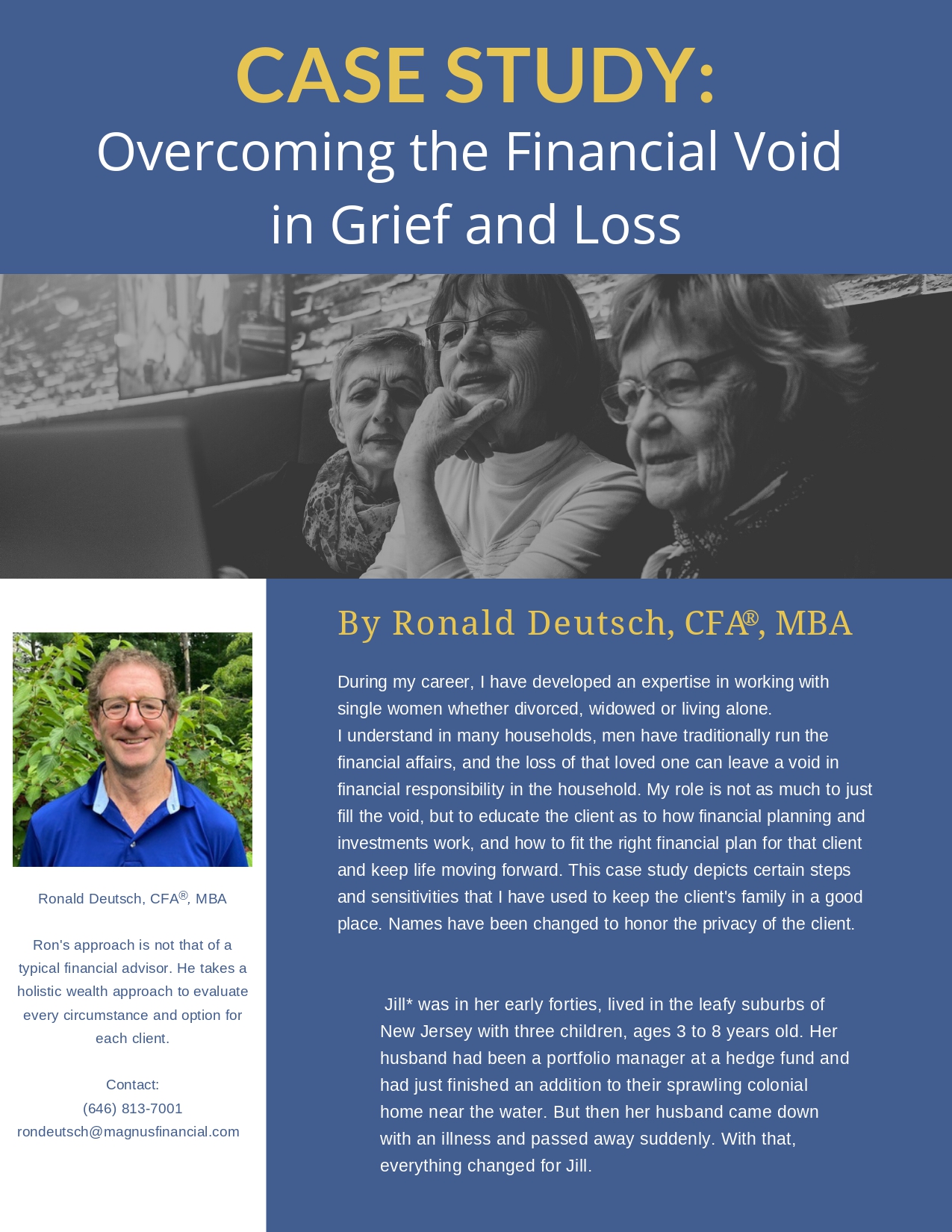 Case study on financial planning after loss